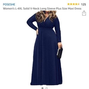 Dark blue long sleeve maxi dress